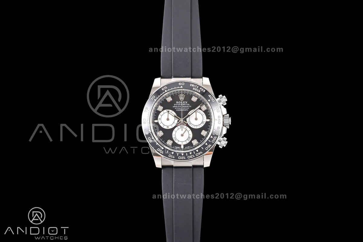 Daytona 126519 ERF Best Edition Black/Silver Diamonds Dial on Oysterflex Strap JH4131 (Free Sprung) 160g